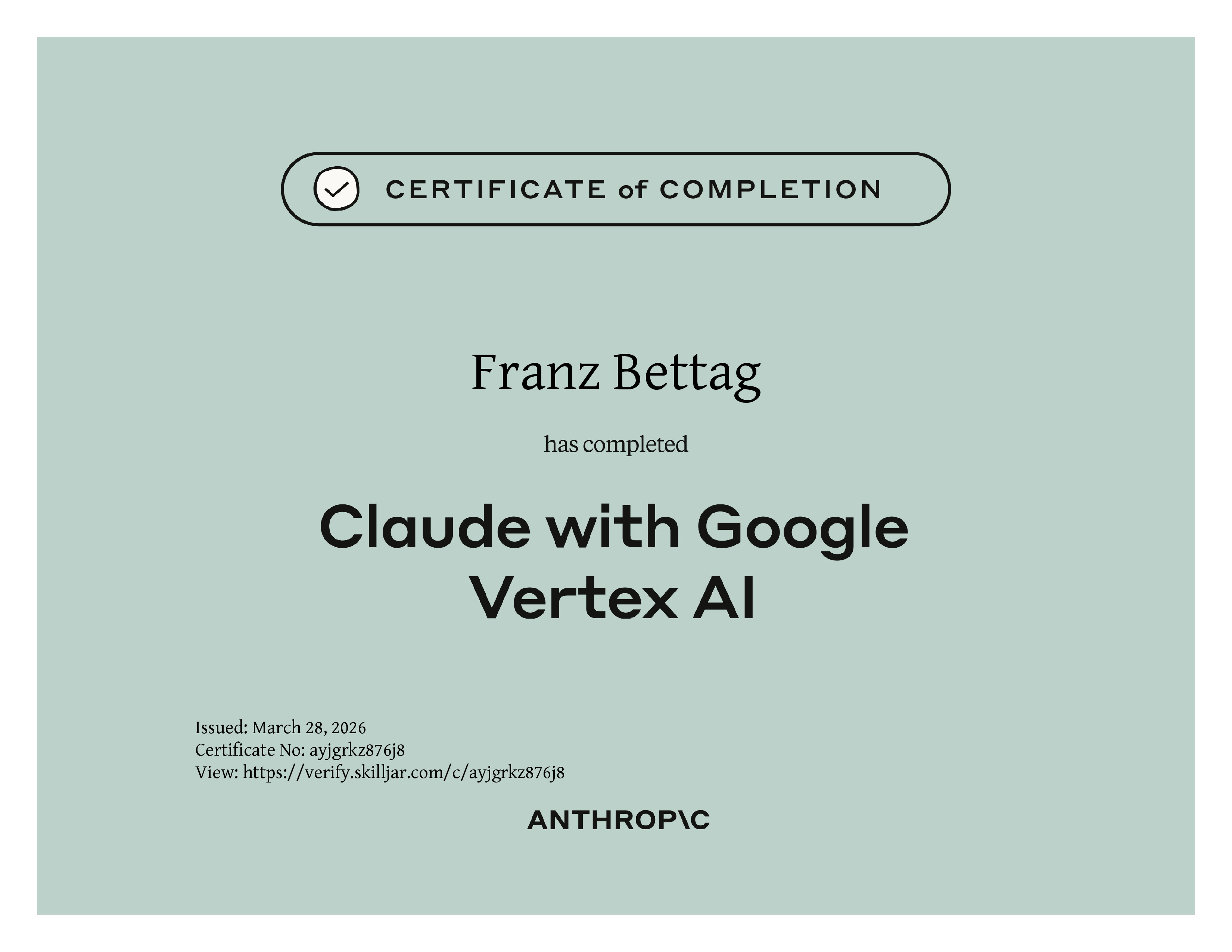 Claude with Google Vertex AI